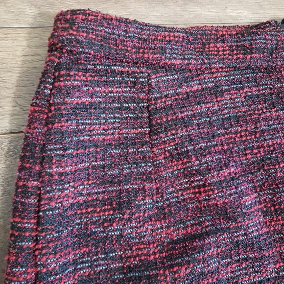 Ann Taylor Red Black Button Closure Midi Length Wrap Pencil Skirt Size 10 - Picture 4 of 10